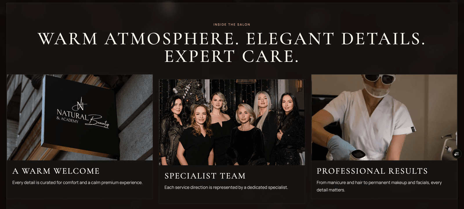 Natural Beauty & Academy: Salon atmosphere and specialist team